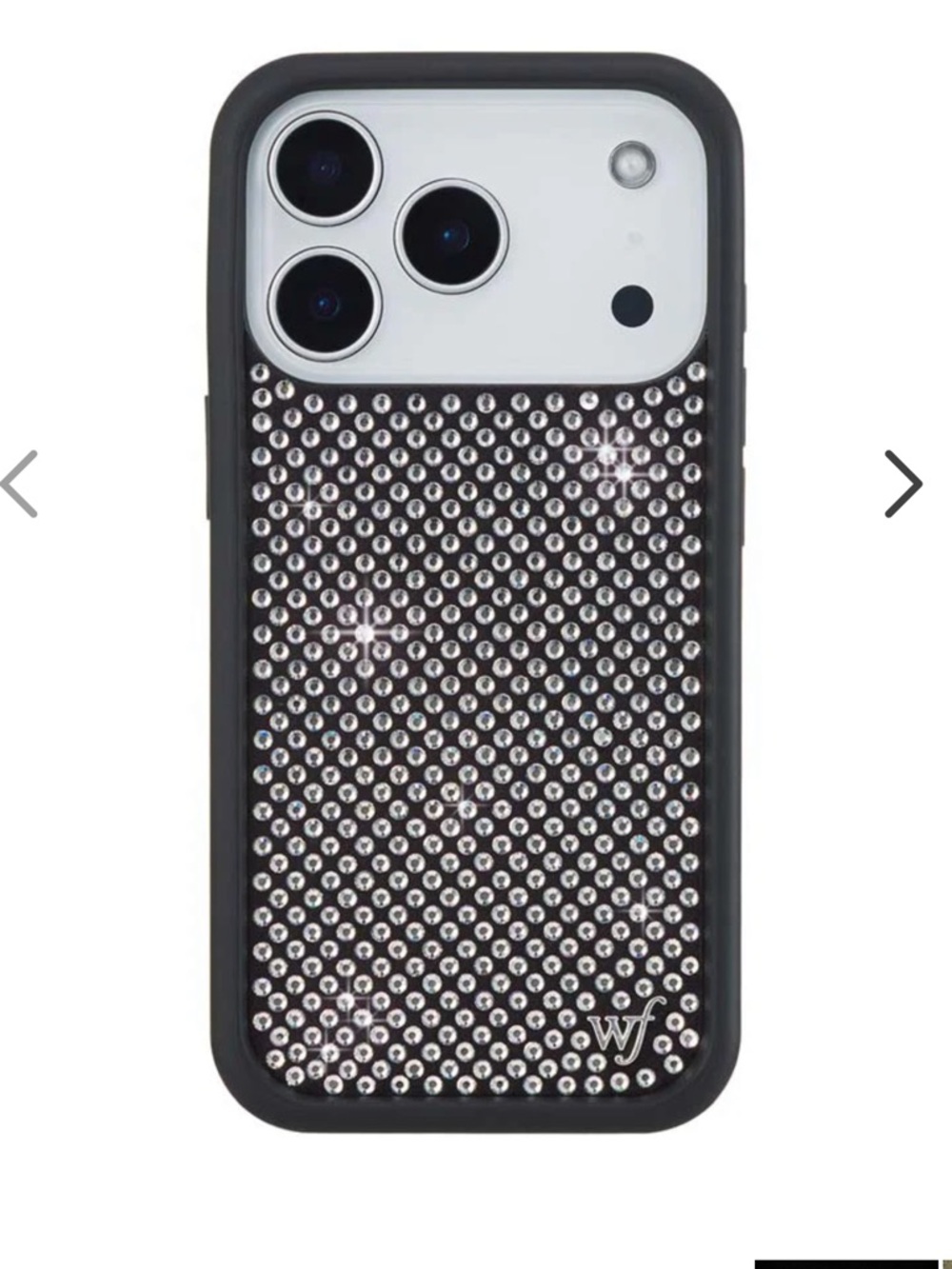 Wildflowers Black Rhinestone Sparkle Phone 17 pr max Case